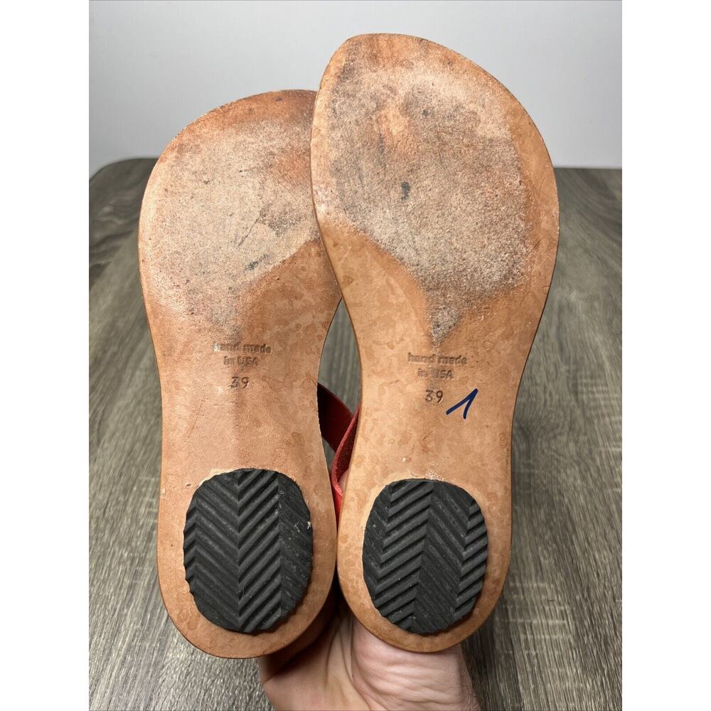 Cydwoq Hillary Toe-Ring Red Brick Leather Handmade USA Sandals Sz EU 39 / US 8 - Picture 10 of 10